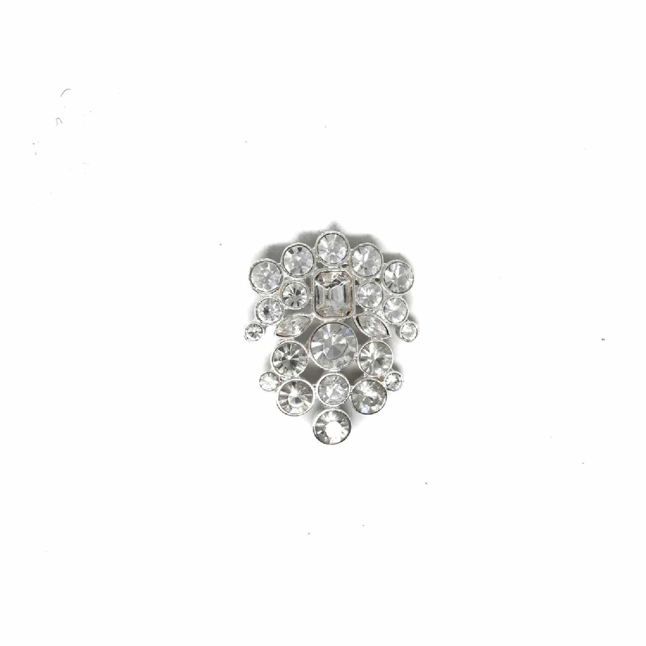 Crystal Rhinestone Brooch Pin Unique Design For Bridal Crafts 1 3/4 Inch